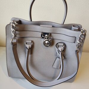 Michael Kors New Gray Leather Tote Bag